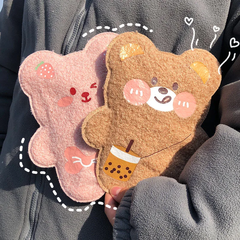 

Милая деформированная сумка для ручек с медведем, Женская Портативная сумка для хранения канцелярских принадлежностей с сердцем, Симпатич...