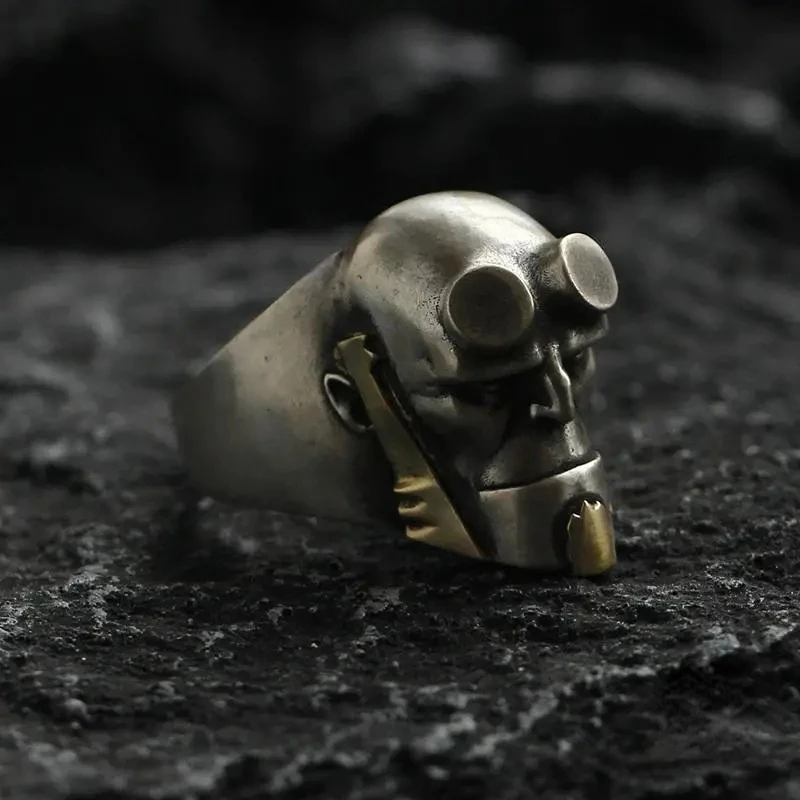 

New 2023 Vintage Fashion Hellboy Skeleton Ring Unisex Hip-hop Punk Open Ring Banquet Jewelry Accessories Gift