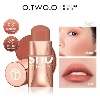 O.TWO.O Lipstick Blush Stick 3-in-1 Eyes Cheek And Lip Tint Buildable Waterproof Lightweight Cream Multi Stick Makeup For Women 1