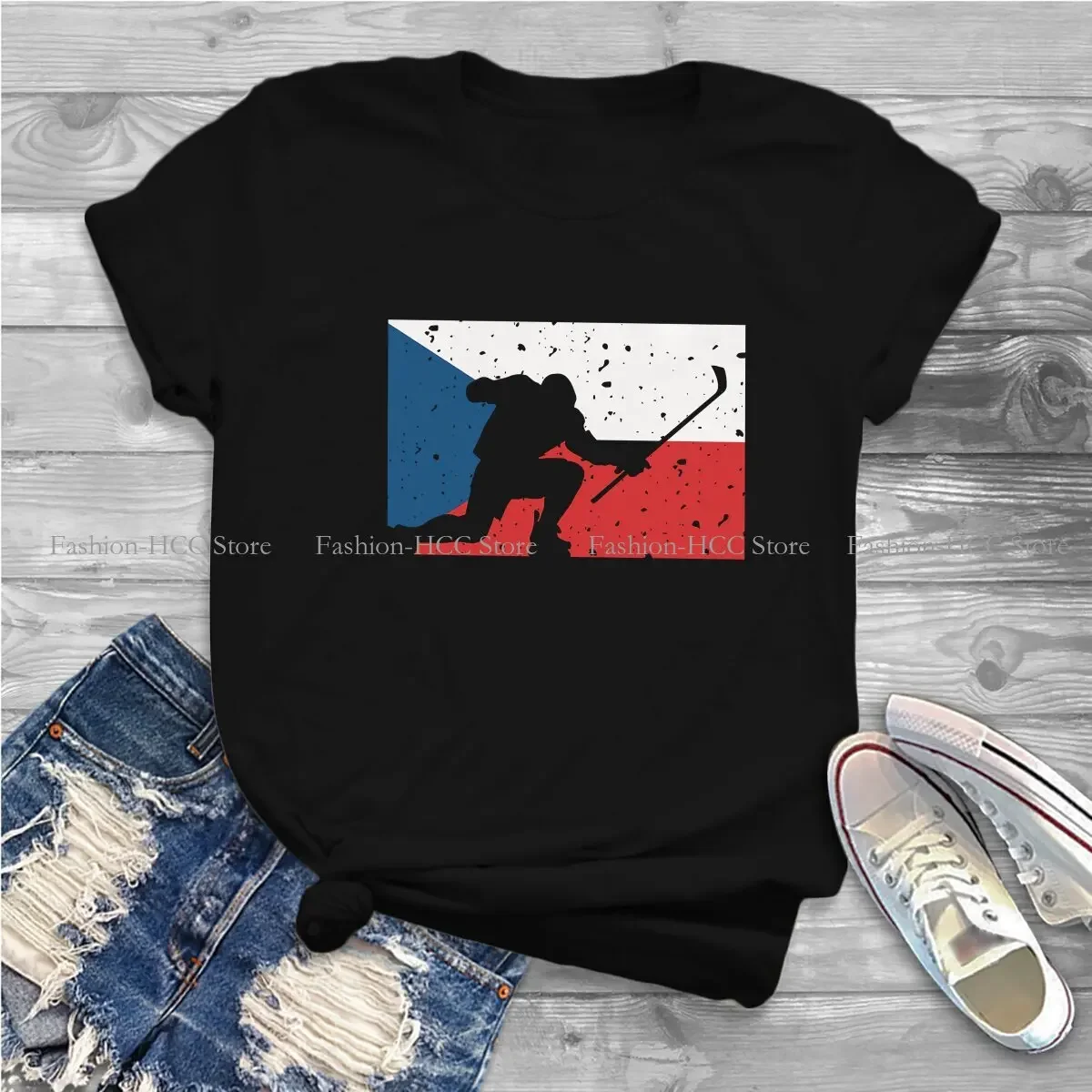 Футболки для хоккея с шайбой чешский силуэт празднование состаренная