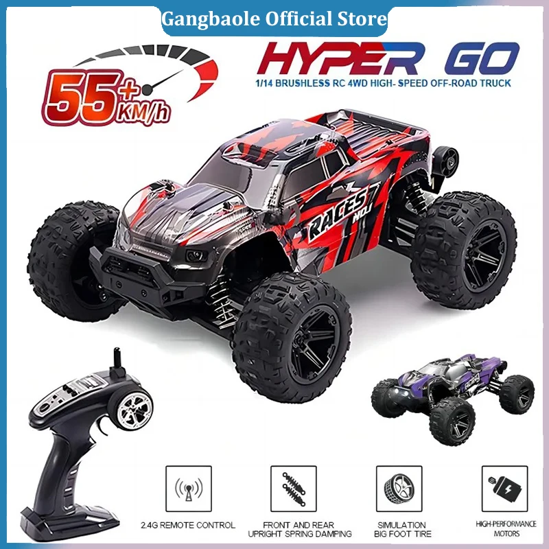 HXRC 8609 8610 1:14 55 км/ч 4WD Радиоуправляемая машина со стандартным дистанционным