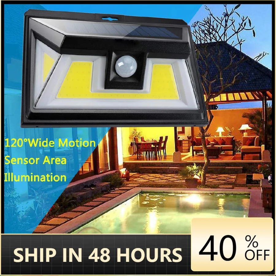 

LukLoy 76 COB Solar Light Solar Light Wall Light LED Sensor Light Outdoor Garden Light Solar Sensor Wall Lamp Corridor