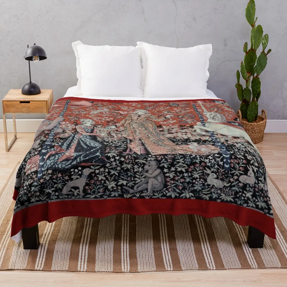 

Senhora & o unicórnio tapeçaria lance cobertor bens para casa e conforto dormitório quarto essentials