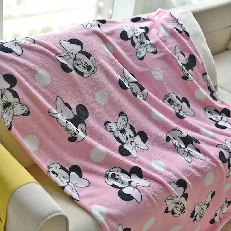 Disney Cartoon Minnie Mickey Mouse Elsa Princess  Throw Blanket Flannel Children Sheet Baby Boy Girl Birthday Gift 95x125cm