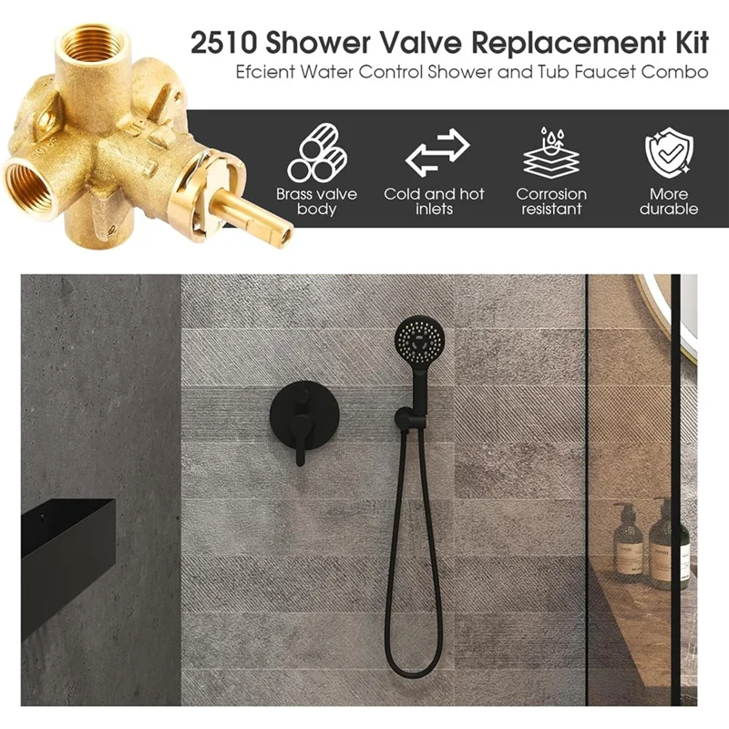 Фото ABKW-Запасной душевой клапан для Moen 2510-1/2 дюйма с IPS-соединением, латунный, сбалансированный по давлению, модель 2510 №1