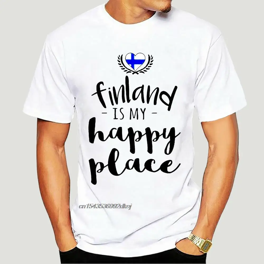 

Men Funny T Shirt Fashion Tshirt Finland Is My Happy Place Women t-shirt 1717D
