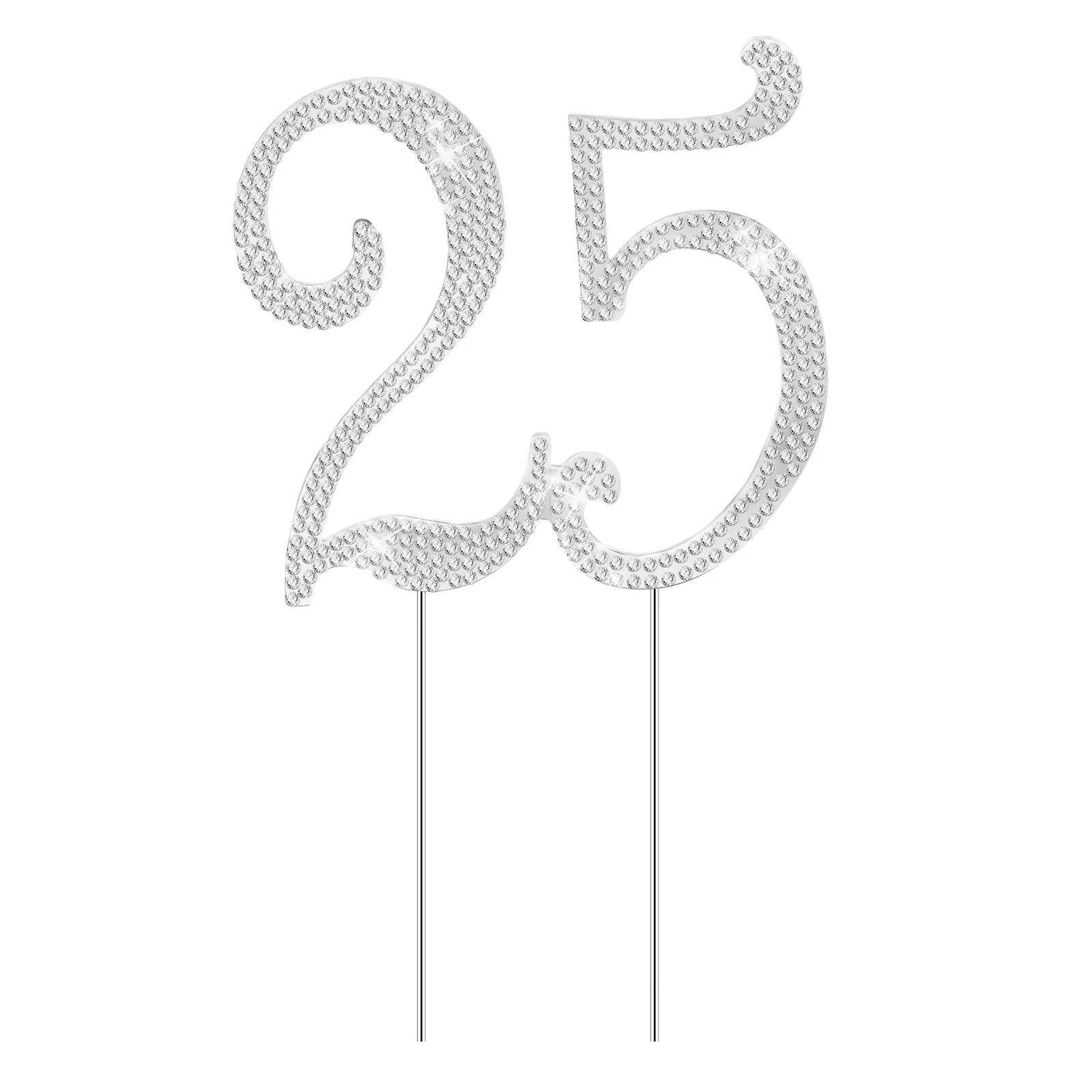 

STOBOK Number 25 Cake Topper Bright Rhinestone Cupcake Topper Dessert Muffin Pudding Decoration