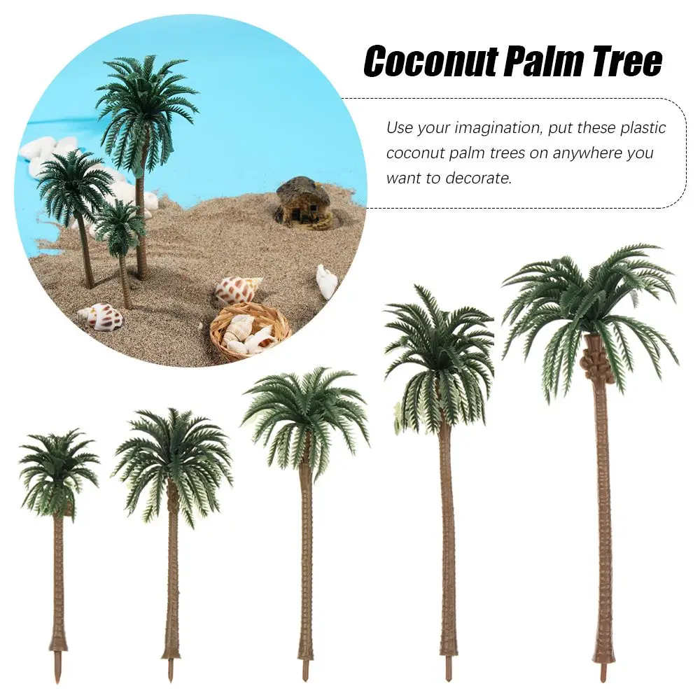 

5Pcs Plastic Coconut Palm Tree Miniature Plant Pots Bonsai Craft Micro Landscape DIY Decor Scenery Model Exquisite Sand Table