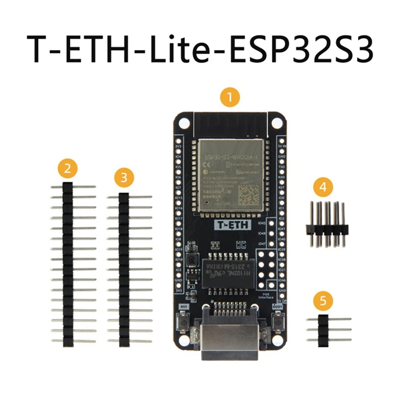 Макетная плата T-ETH-Lite W5500 модуль Ethernet ESP32-S3-Поддержка TF расширяемая мощность POE щит