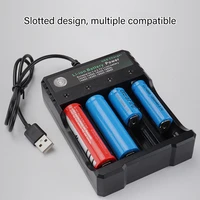 usb battery charger 4 23v universal 4 slot independent battery charging stand for compatible rechargeable batteries