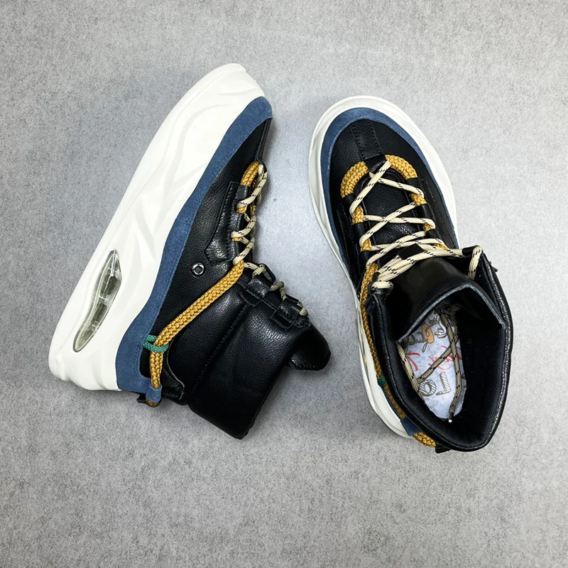 Молодежные модные высокие туфли мужские уличные ботинки в стиле панк мужская