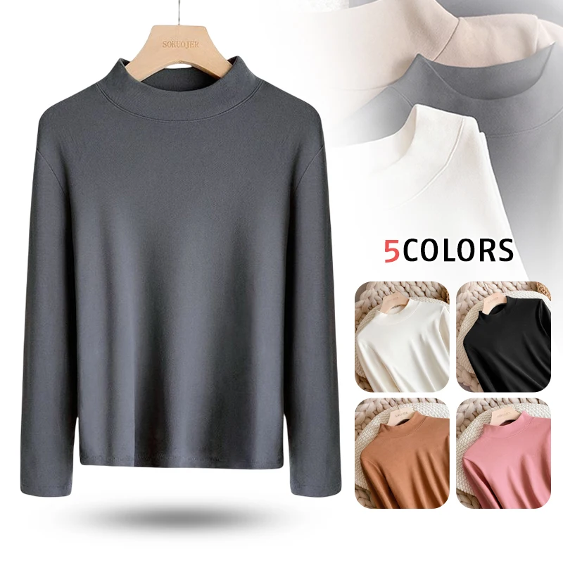 

Winter Warm Bottoming Shirt Thermal Underwear Women Bottoming Winter Velvet Shirt Tight-Fitting Cold-Proof Plus Thick