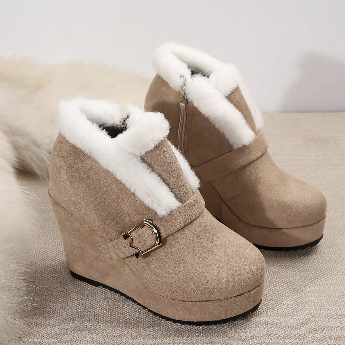 Внешняя торговля женские ботинки большого размера новинка 2024 зимние на меху