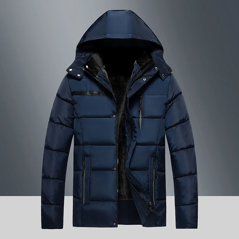2022 New Winter Parkas Men Cotton Padded Brand Clothing Fashion Casual Slim Thick Warm Mens Coats Overcoats Male Clothes
