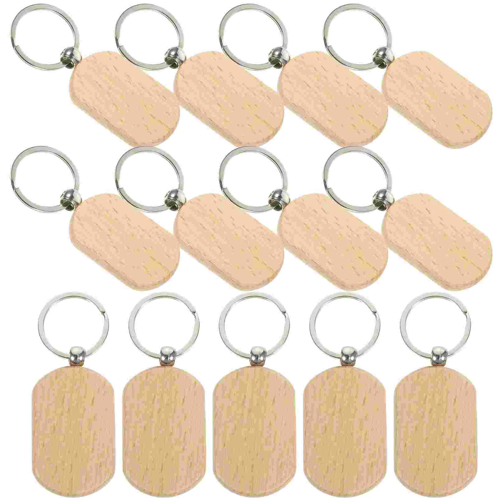 

20Pcs Engravable Wooden Keychains DIY Lettering Key Chain Pendants Blank Wood Keychains DIY Crafts