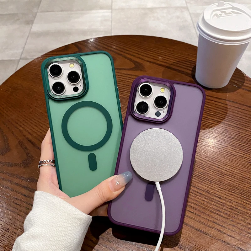 50 шт. N52 Skin Feel Forested Matte Жесткий магнитный чехол для зарядки iPhone 16 15 14 pro 13 12 11 Pro Max Magsafe