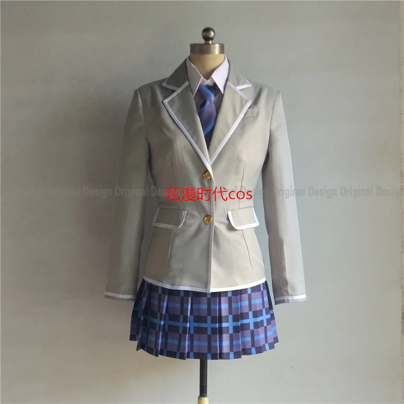 

BanG Dream! Afterglow Aoba Moka First Grade Preppy Lolita School Student Uniform Cosplay Costume Coat+Shirt+Tie+Skirt