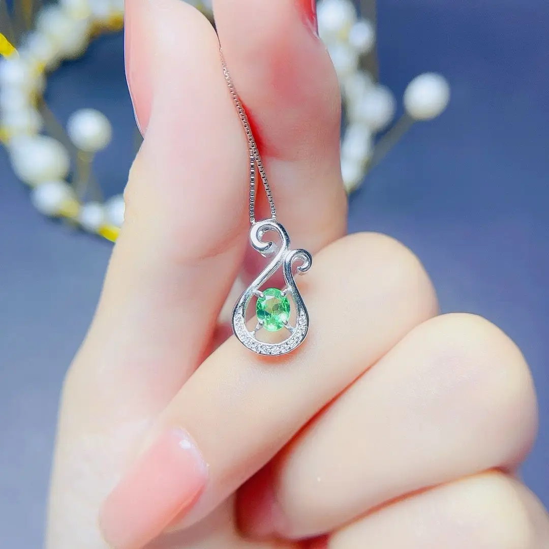 ZECAA Цюворит изящные ювелирные изделия Женский кулон с натуральным драгоценным