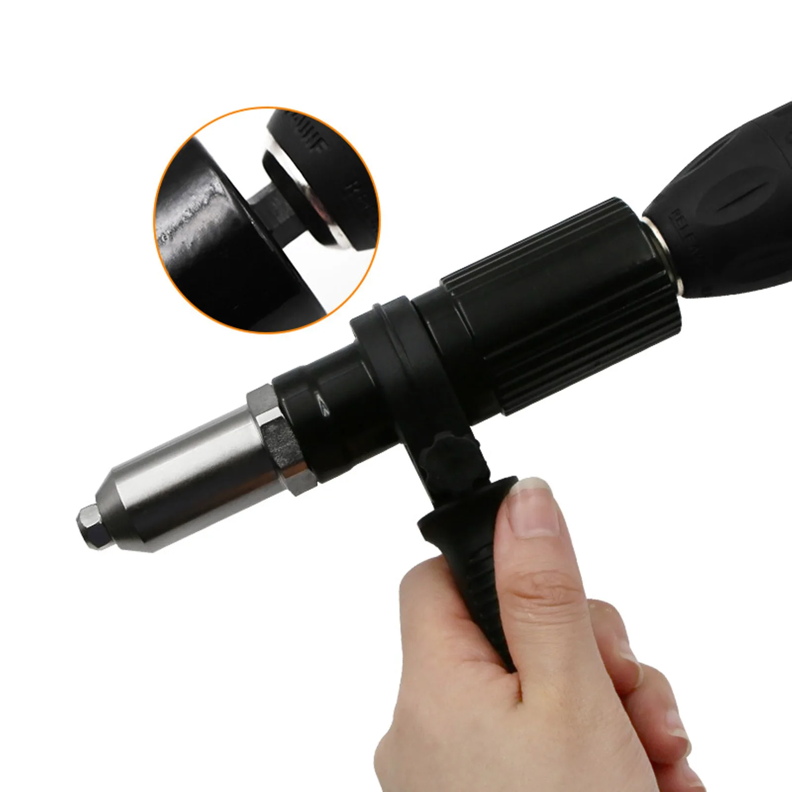 

Electric Rivet Gun Adapter High Hardness Riveter Drill Converter Wear Resistance Riveter Insert Attachment for Most Drills Bit
