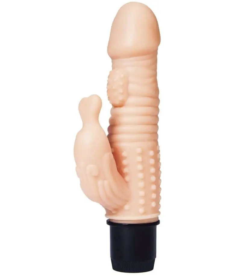 Body vibrator with additional relief and clitoral process - 16 cm. (sex toys for adults 18 Vibrator sex women shop dildo) | Красота и