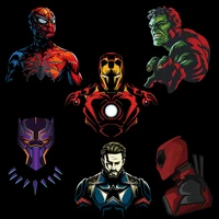 marvel spiderman iron man hulk cartoon thermal stickers for clothes heat transfer kids patches iron on transfer children patches