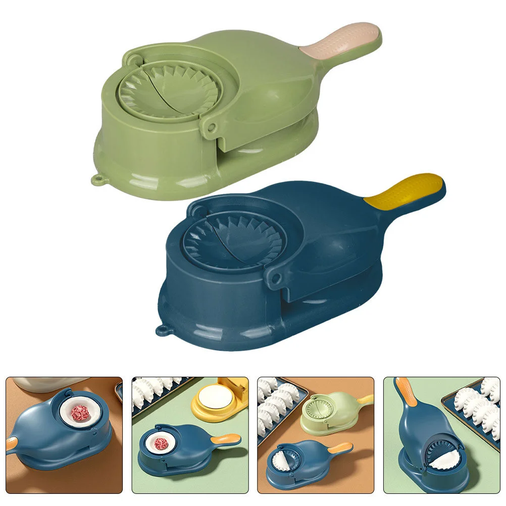 

2 Pcs Dough Kitchen Gadget Dumpling Wraps Tool Making Press Handheld Maker Tools Lazy Mould Portable Skin Wrapper