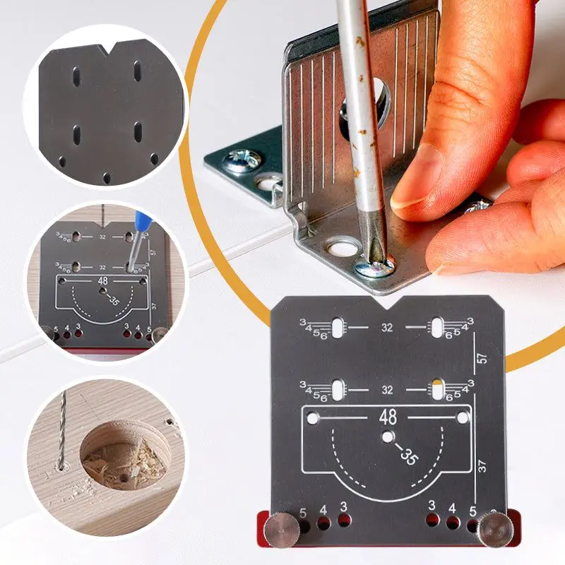 

35mm Hinge punch locator Hinge Boring Jig Adjustable Margin Marker Positioning Plate Hinge Drilling Jig Guide Hinge opening aid