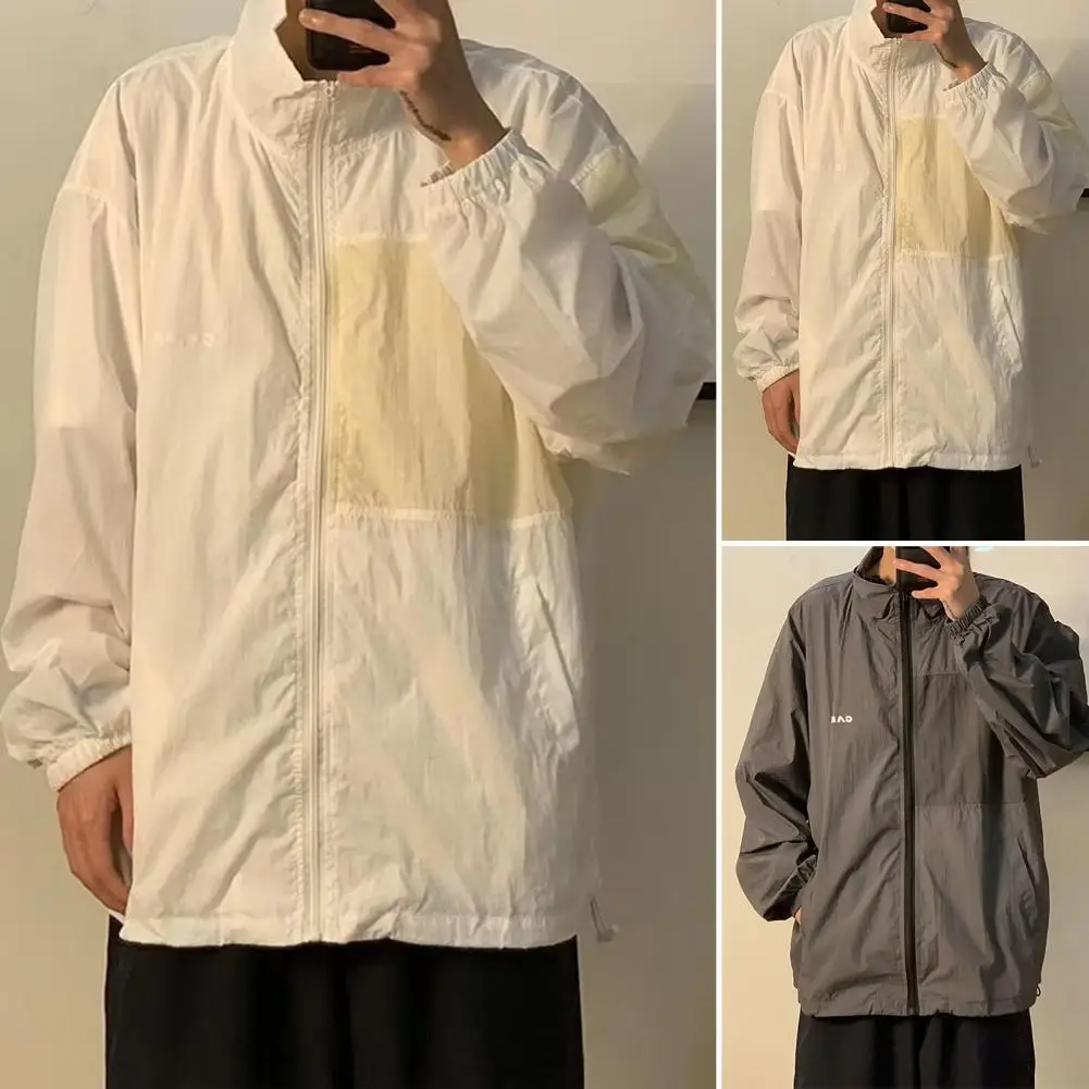 

Lightweight Popular Quick Dry Pockets Coat Male Sun Protection Jacket Loose for Riding