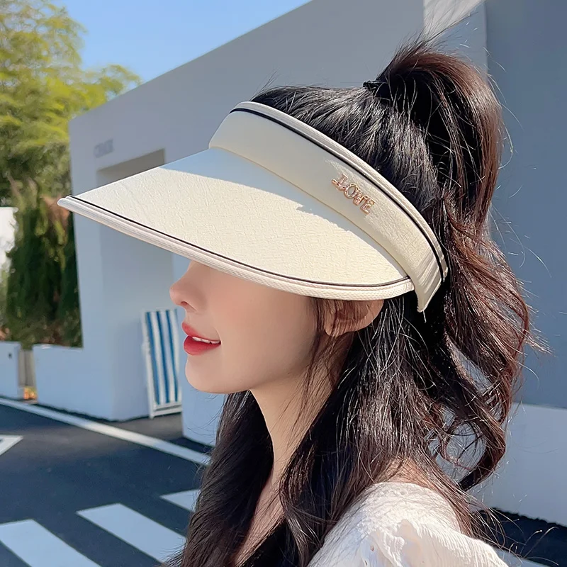 2023 New Hat Female Summer Outdoor Sun Shade UV Protection Face-Covering All-Match Big Brim Air Top Hat