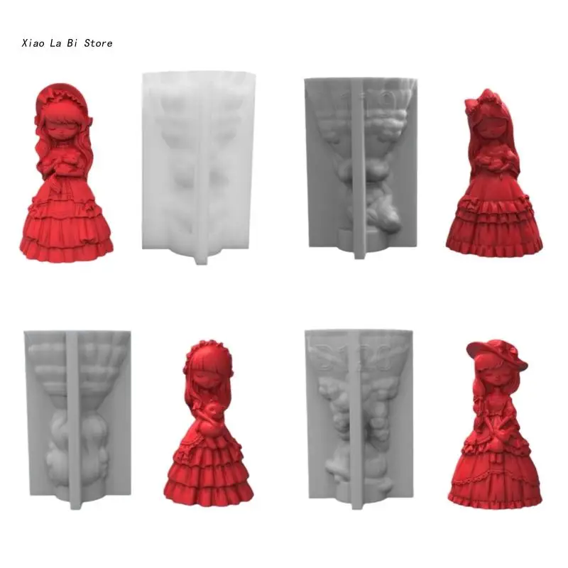 

XXFD Girl Shaped Silicone DIY Crafts Moulds Silicone Hand-Making Soap Mold DIY Mould Chocolate Mould Soap Making Molds