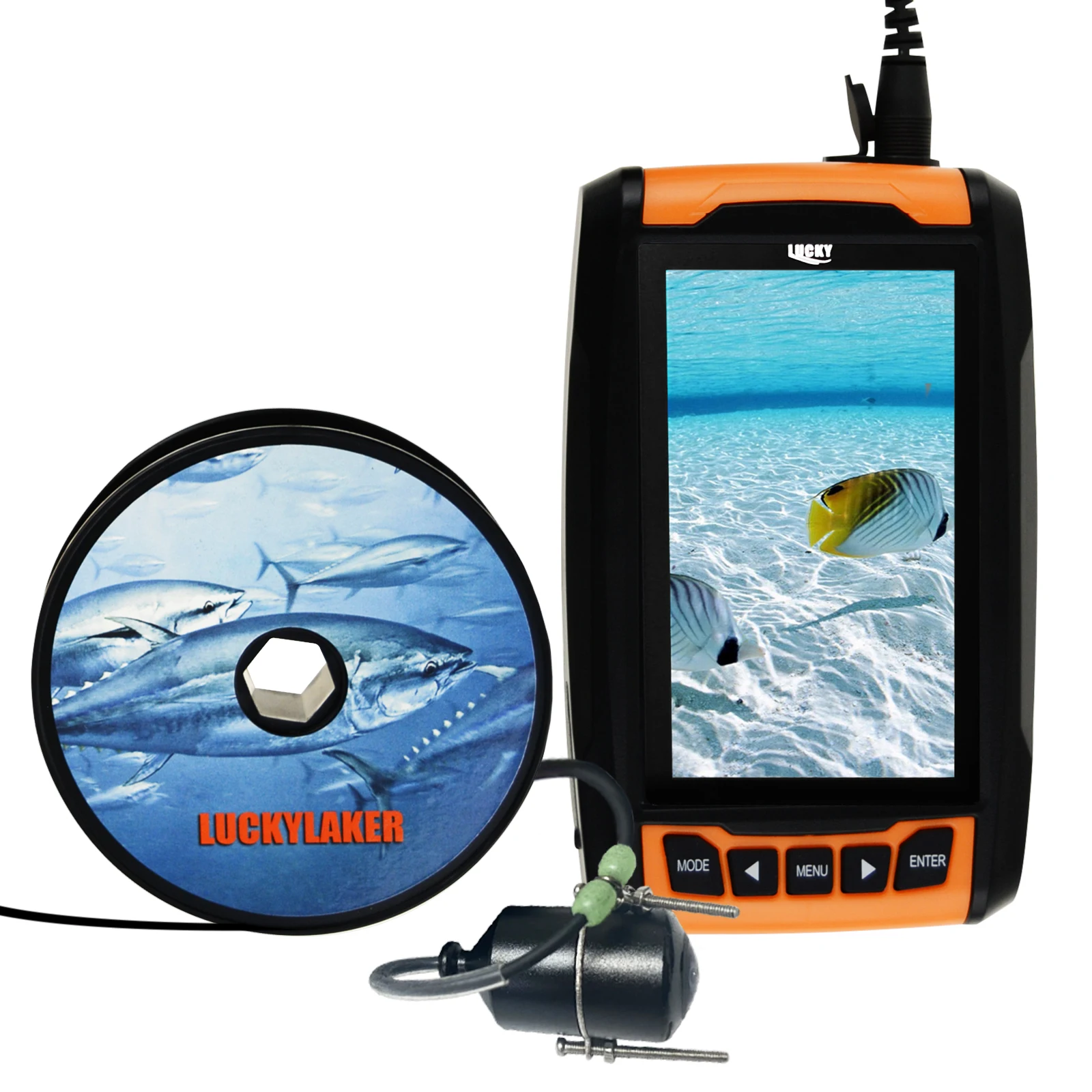 

Underwater Camera Fish Locator Finder 120deg Wide Angle 20M Cable Length 4 IR LED 4.3" Display Video Photo Capture