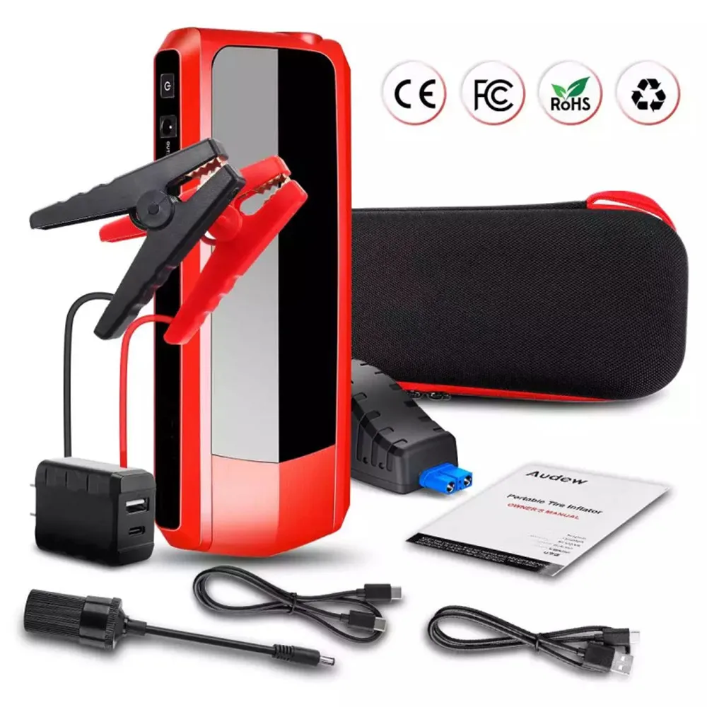 

2000A Audew Car Jump Starter 20000mAh LCD Display Battery Charger Booster QC3.0 Portable Power Bank Emergency Starting Device