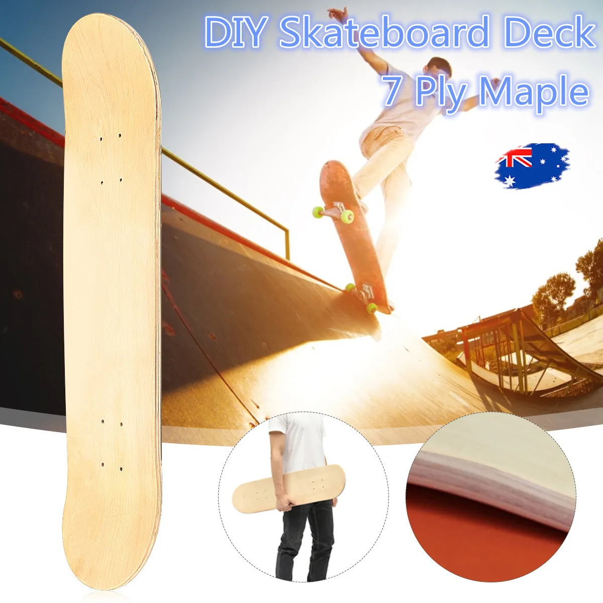 

Skateboard Deck 7 Layers Wood Maple Double Concave Skate Board 8 Inch Longboard Double Rocker No Printing DIY Part Blank Board