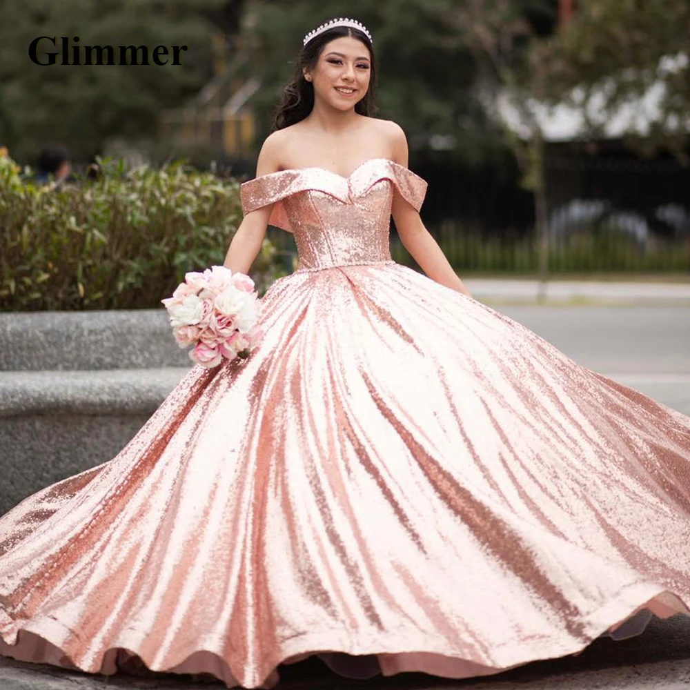 

Glimmer Bling Evening Dresses Off Shoulder Formal Prom Gowns Customizable Colors Abendkleider Vestidos De Gala For Women 2023