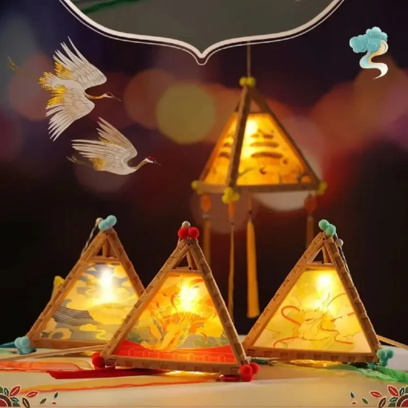 Новинка 2024 светящийся в темноте фонарь середины осени портативный ручной работы