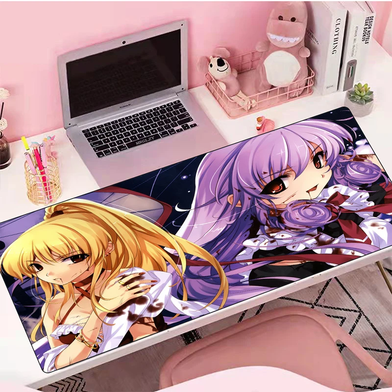 

edging big gamers to notebook speed keyboard mouse pad support generation hair black Cartoon mouse Mat anime laptop XL mousepad