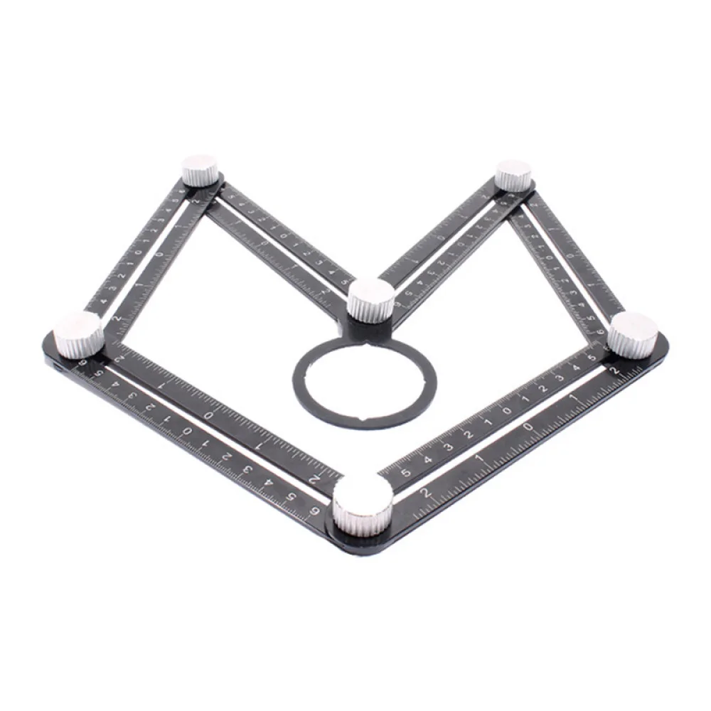 Угловая линейка из алюминиевого сплава измерительная 6-кратная перфорированная