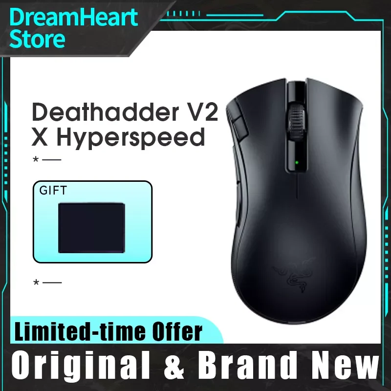 

Original New DeathAdder V2 X HyperSpeed Wireless Gaming Mouse With Best In Class Ergonomics 7 Programmable Buttons For razer
