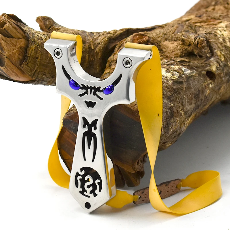 

New Hollow Metal Slingshot Stainless Steel Polished Slingshot Catapult Outdoor Shooting Equipment Portable Shooting Strong