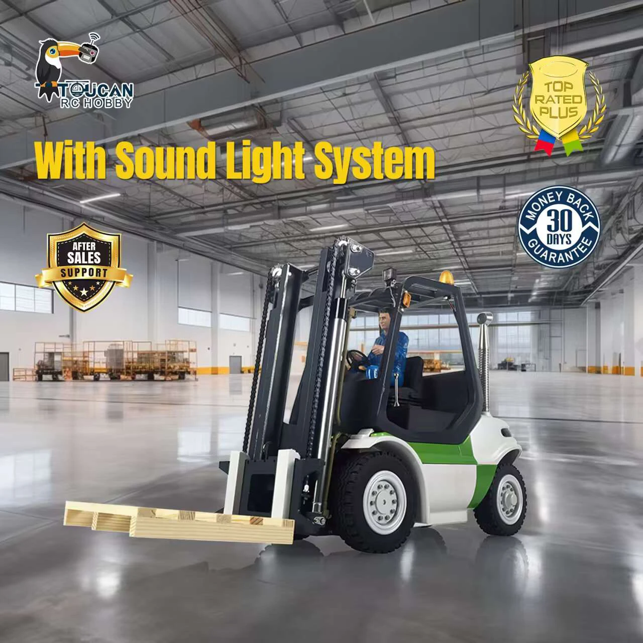 В наличии LESU 1/14 RC гидравлический металлический вилочный погрузчик с