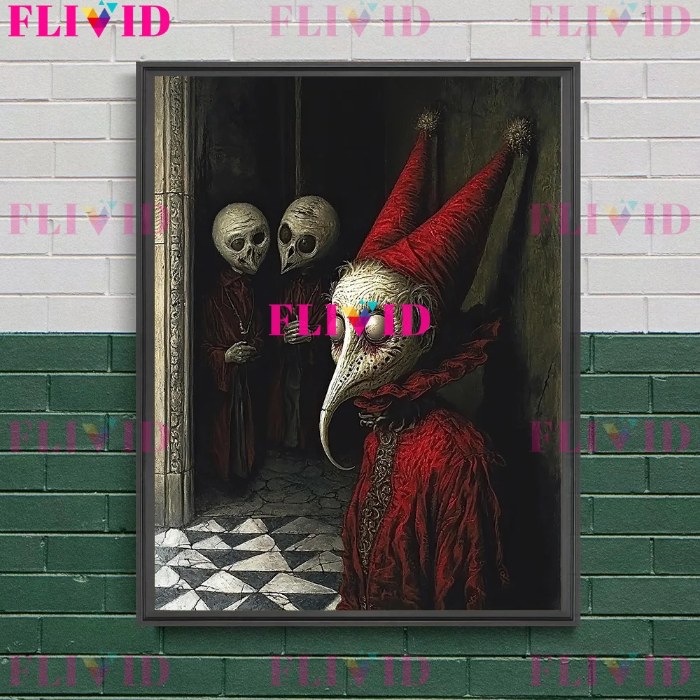 Жуткий страшный клоун, портретный художественный постер и принт, ужасная темная готическая эстетика, настенная живопись на холсте, украшение для дома без рамы лина жутауте тося бося и ужасная несправедливость