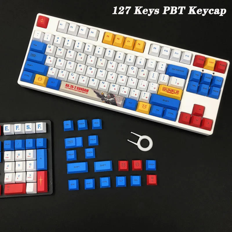 Mechanical Keyboard Gundam PBT Keycaps Cherry Highly 104 108 Key Robot Japanese Anime Gartoon Dye subbed Gamer Mx Switch Keycap