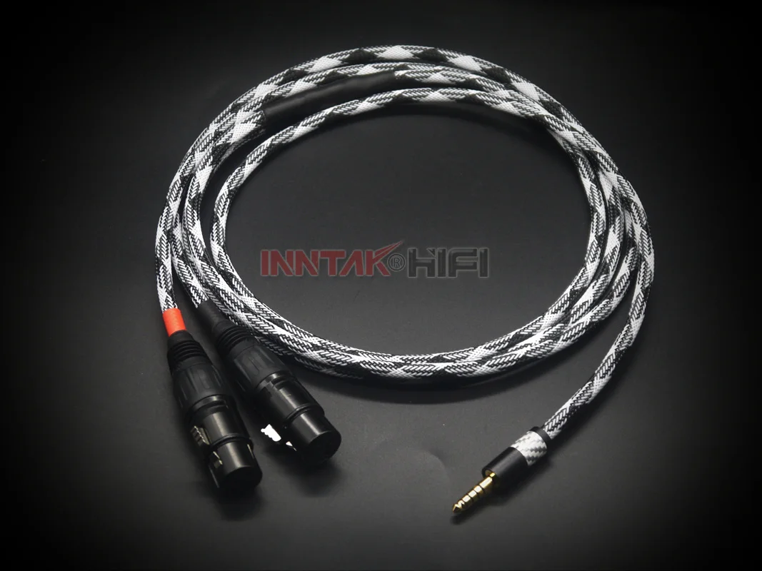 Аудиокабель HIFI Balance 4 мм к 2 XLR мама/4 папа