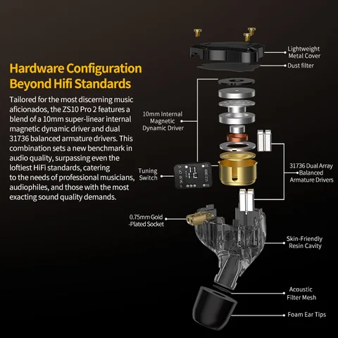 KZ ZS10 Pro 2 проводные металлические наушники