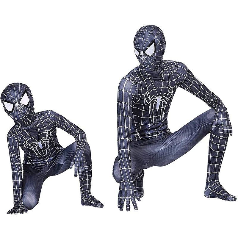 Черный костюм Человека-паука Человек-паук 3 яда черный косплей зентай боди