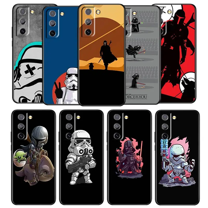 Star Wars Phone Case For Samsung Galaxy S22 S21 S20 S10 S10e S9 S8 S7 PRO Ultra Plus FE Lite Black luxury Silicone Cover Funda