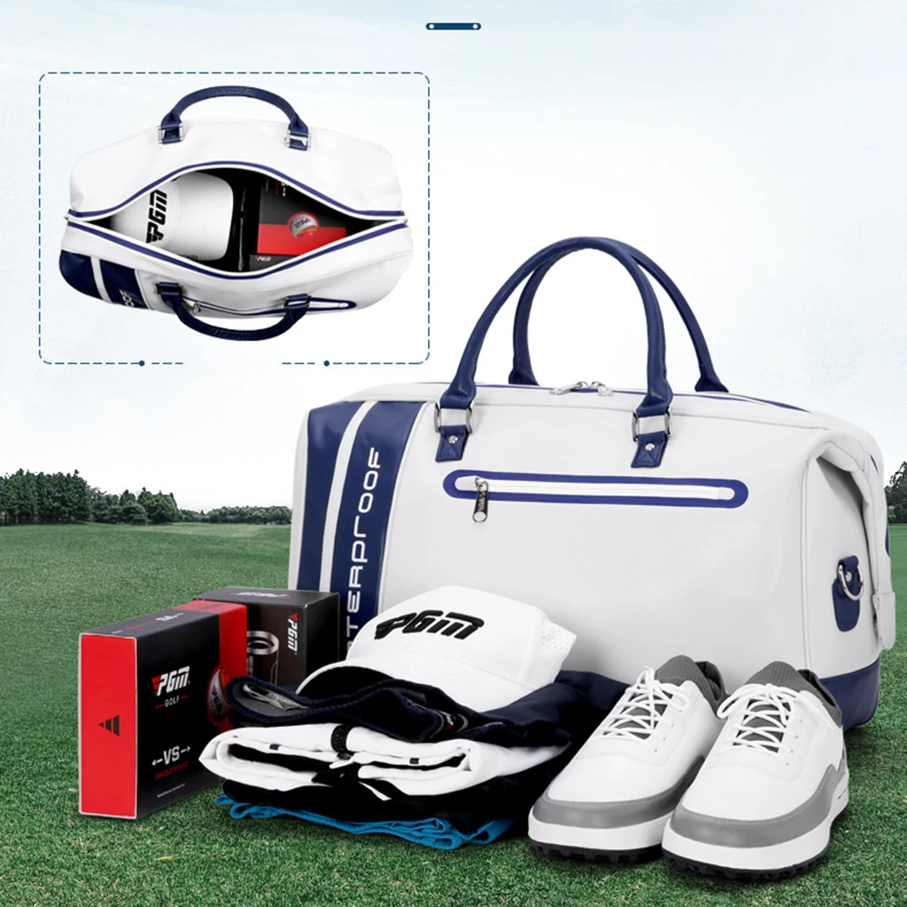 Pgm Golf Clothing Bag For Men Lightweight Microfiber Leather Waterproof Clothing Bag Independent Shoe Bag Storage Bag Portable