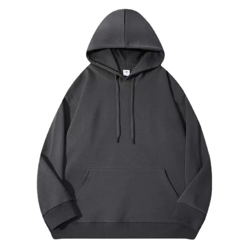 Зимняя хлопковая толстовка с капюшоном плюс бархатная плотная однотонная