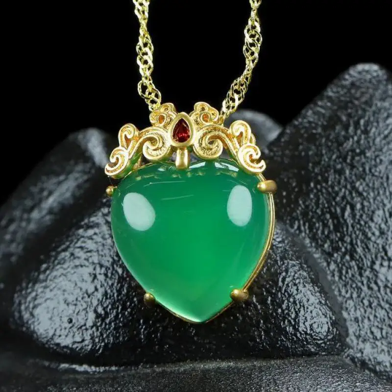 

Ожерелье с подвеской в форме сердца из натурального золота 24 к