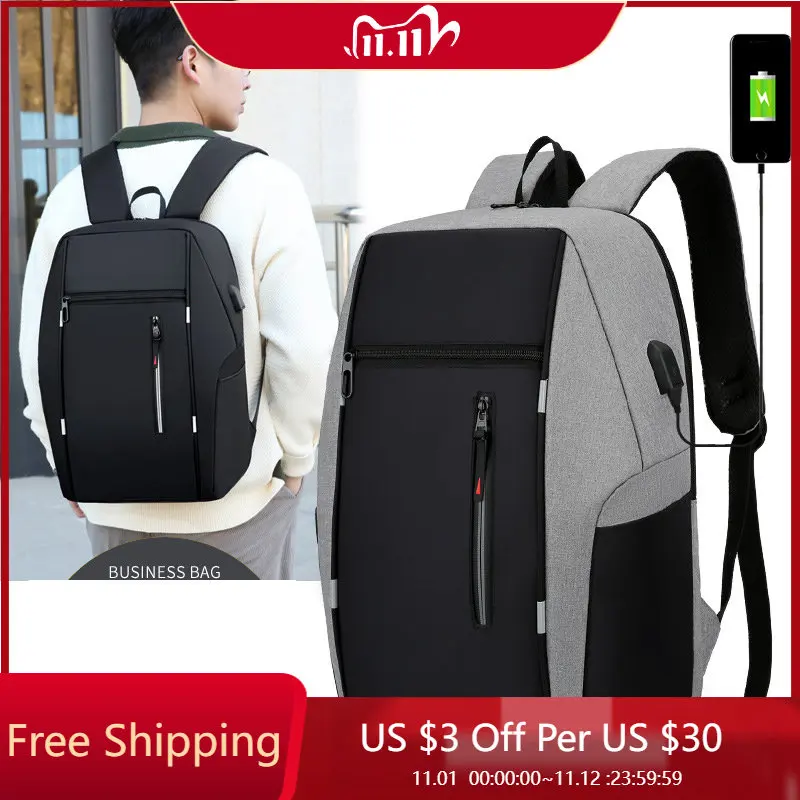 

Backpack Men USB Charging Waterproof 15.6 Inch Laptop Casual Oxford Male Business Bag Mochila Computer Notebook Backpacks